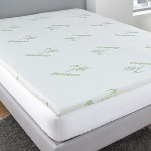 Mattress Topper Luxury Hotel Quality Bamboo Memory Foam 4cm Ultra Soft Protective Cover, Orthopaedic, Anti Allergy Thick, Hypoallergenic (4FT Small Double)