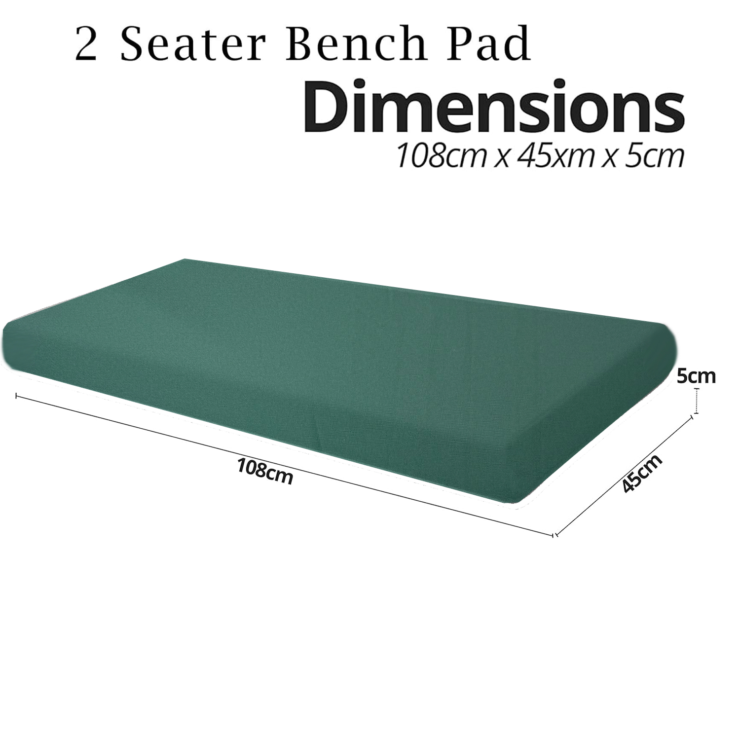 2-Seater Garden Bench Cushion - Image 2