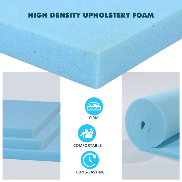 Blue High-Density Upholstery Foam – Custom Cut (80” x 20”) | Ideal for Seating, Bedding, DIY & Crafts - Image 4
